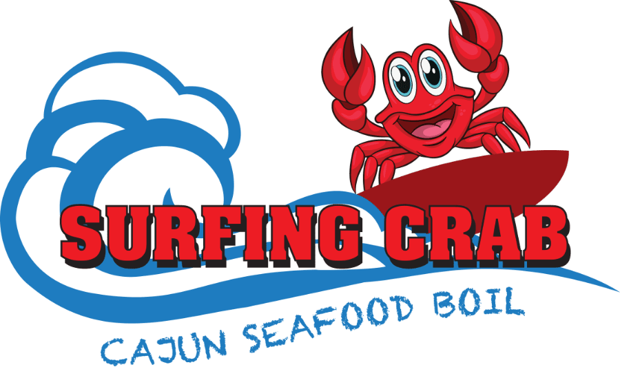 surfing crab logo