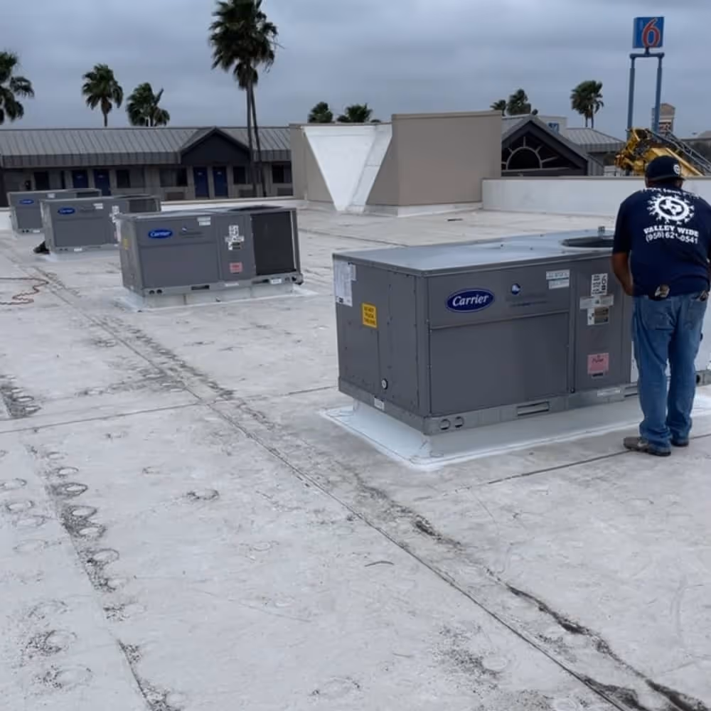 air conditioning unit install for a brownsville, TX business
