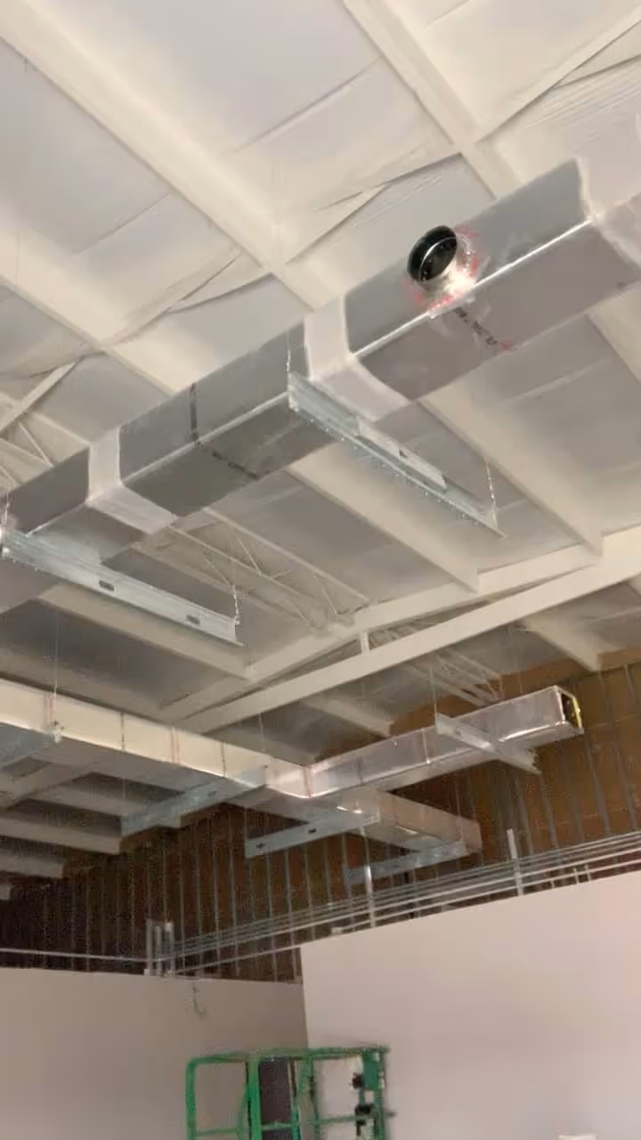 duct installation in a commercial warehouse in Brownsville, TX